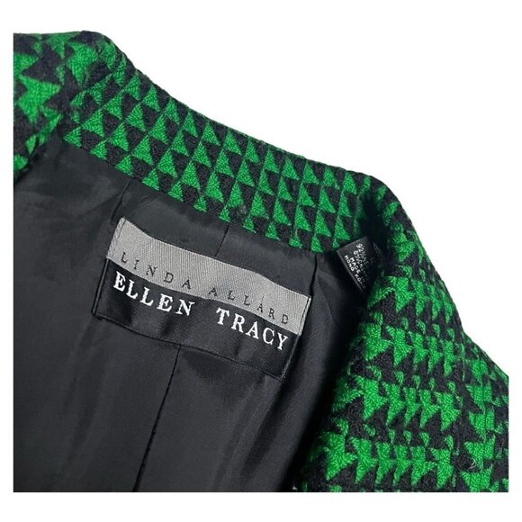 Vintage 90s Ellen Tracy Luxury Designer Retro Wool Cashmere Blazer Jacket Large - Picture 2 of 5